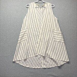 Patrizia Luca Milano Women’s Longline‎ Vest Pinstripe White Black size S/M